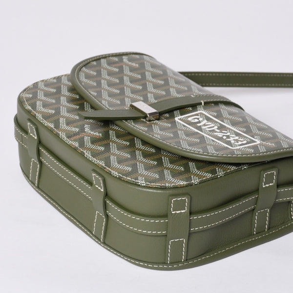 Like new GOYARD Belvedere PM Bag Shoulder Bag 24 Years Limited Limited Color Khaki PVC Coated Canvas Leather Used 4a001236
