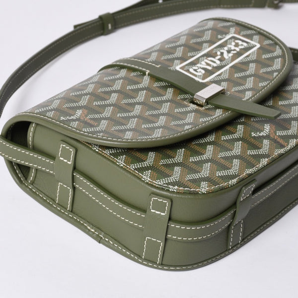 Like new GOYARD Belvedere PM Bag Shoulder Bag 24 Years Limited Limited Color Khaki PVC Coated Canvas Leather Used 4a001236