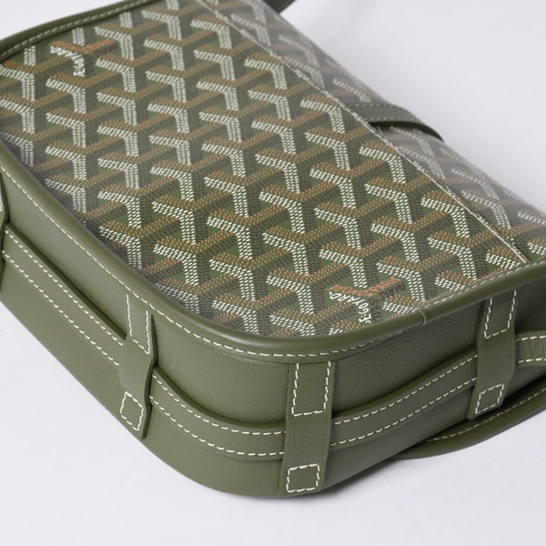Like new GOYARD Belvedere PM Bag Shoulder Bag 24 Years Limited Limited Color Khaki PVC Coated Canvas Leather Used 4a001236