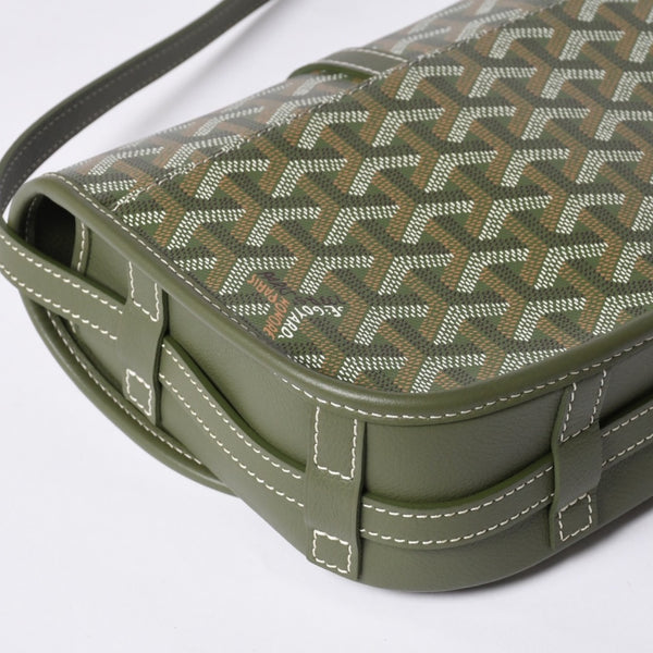 Like new GOYARD Belvedere PM Bag Shoulder Bag 24 Years Limited Limited Color Khaki PVC Coated Canvas Leather Used 4a001236