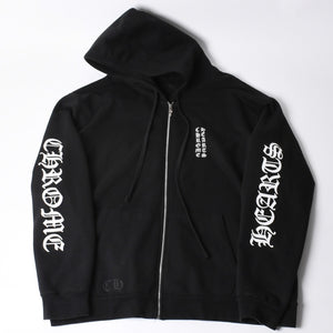 CHROME HEARTS Old English Logo Dagger Zip Zip Up Hoodie Black Good Condition Used 4a001356