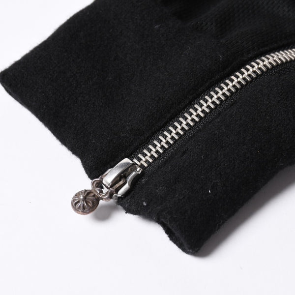 クロムハーツ CHROME HEARTS トラックジャケット オールドイングリッシュ ダブルジップ ブラック 黒 Sサイズ 美品中古 4a001419