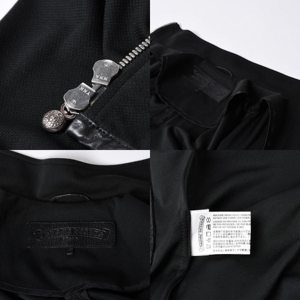 クロムハーツ CHROME HEARTS トラックジャケット オールドイングリッシュ ダブルジップ ブラック 黒 Sサイズ 美品中古 4a001419