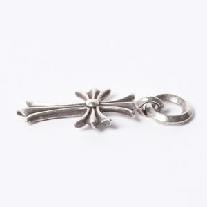 Very Good Condition CHROME HEARTS CH TINY CROSS Tiny Cross Charm Necklace Silver 925 3.4g Used 4a001401