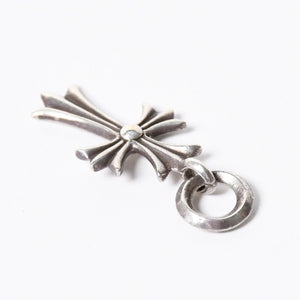 Very Good Condition CHROME HEARTS CH TINY CROSS Tiny Cross Charm Necklace Silver 925 3.4g Used 4a001401