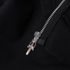 CHROME HEARTS Old English Logo Dagger Zip Zip Up Hoodie Black Good Condition Used 4a001356