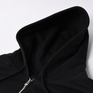 CHROME HEARTS Old English Logo Dagger Zip Zip Up Hoodie Black Good Condition Used 4a001356