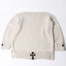 画像をギャラリービューアに読み込む, CHROME HEARTS クロムハーツ カシミヤ ニットセーター ONE SIZE 68-112 CHクロスパッチ 3パッチ ベージュ シルバ−925 美品 中古 4a001408