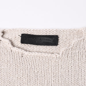 CHROME HEARTS Cashmere Knit Sweater ONE SIZE 68-112 CH Cross Patch 3 Patch Beige Silver 925 Good Condition Used 4a001408