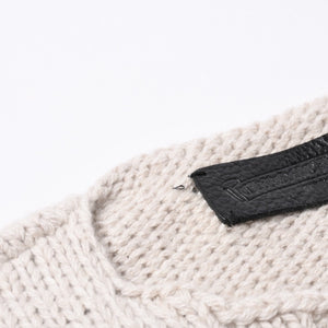 CHROME HEARTS Cashmere Knit Sweater ONE SIZE 68-112 CH Cross Patch 3 Patch Beige Silver 925 Good Condition Used 4a001408