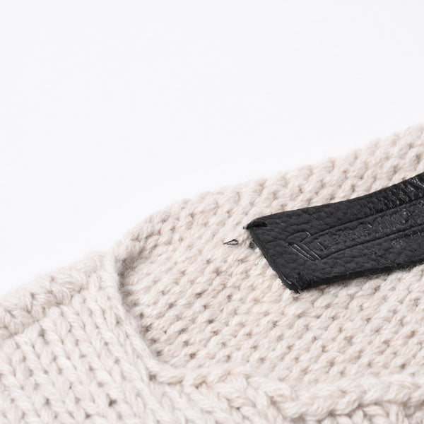 CHROME HEARTS Cashmere Knit Sweater ONE SIZE 68-112 CH Cross Patch 3 Patch Beige Silver 925 Good Condition Used 4a001408