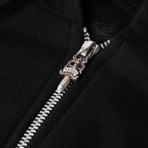 CHROME HEARTS Old English Logo Dagger Zip Zip Up Hoodie Black Good Condition Used 4a001356