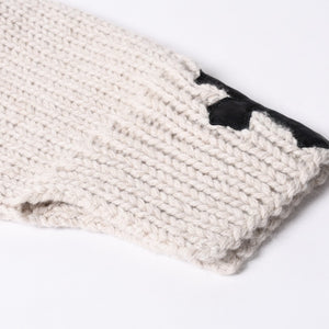 CHROME HEARTS Cashmere Knit Sweater ONE SIZE 68-112 CH Cross Patch 3 Patch Beige Silver 925 Good Condition Used 4a001408