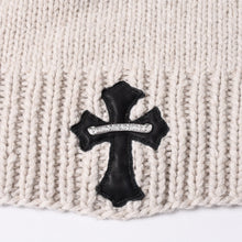 画像をギャラリービューアに読み込む, CHROME HEARTS クロムハーツ カシミヤ ニットセーター ONE SIZE 68-112 CHクロスパッチ 3パッチ ベージュ シルバ−925 美品 中古 4a001408