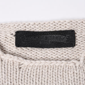 CHROME HEARTS Cashmere Knit Sweater ONE SIZE 68-112 CH Cross Patch 3 Patch Beige Silver 925 Good Condition Used 4a001408