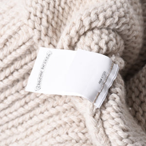 CHROME HEARTS Cashmere Knit Sweater ONE SIZE 68-112 CH Cross Patch 3 Patch Beige Silver 925 Good Condition Used 4a001408