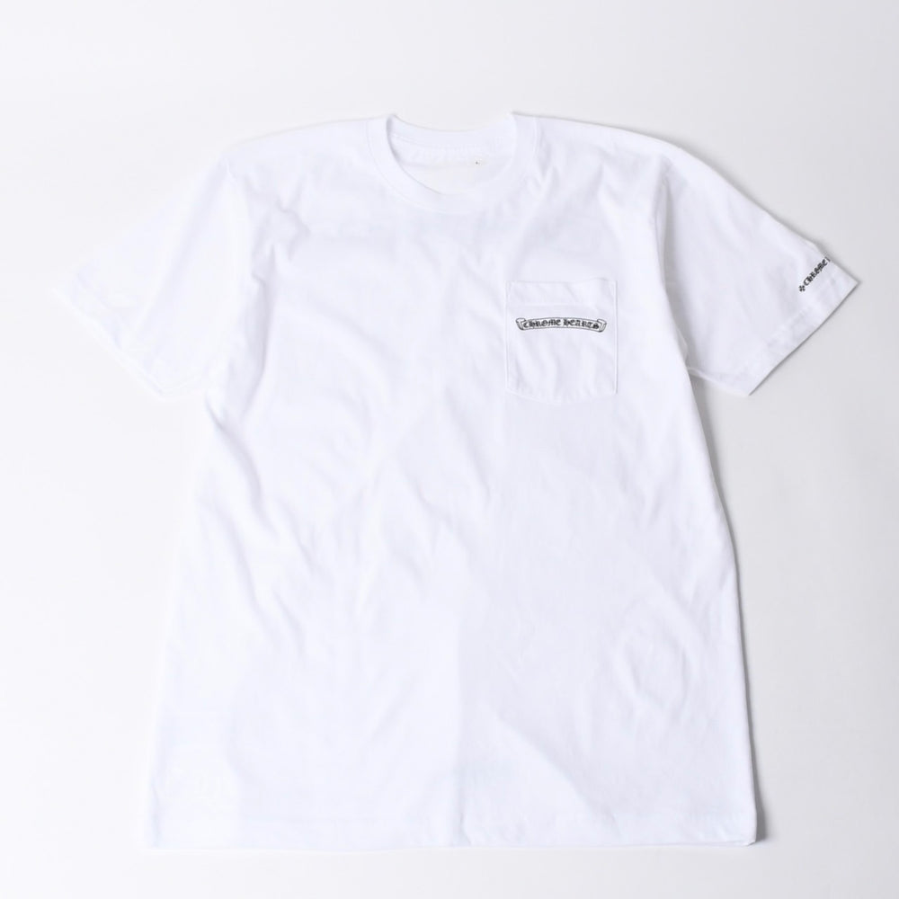 New and unused item CHROME HEARTS Short sleeve T-shirt Back scroll logo print Size L White Used 4a001381