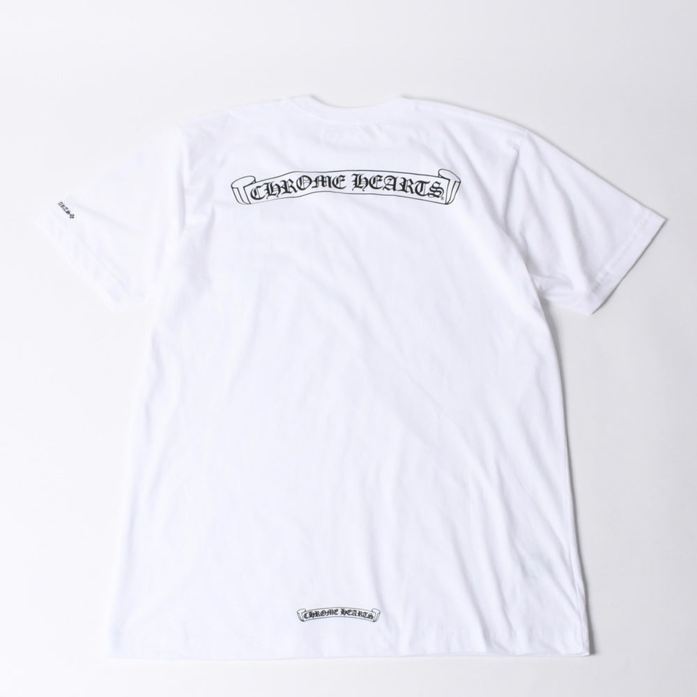 New and unused item CHROME HEARTS Short sleeve T-shirt Back scroll logo print Size L White Used 4a001381
