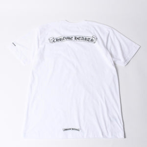 新品未使用品 CHROME HEARTS クロムハーツ 半袖Tシャツ バックスクロールロゴプリント サイズL ホワイト 中古 4a001381