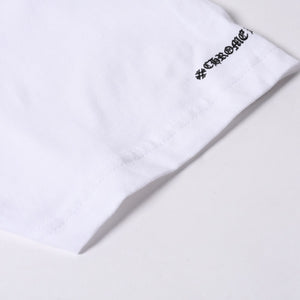 新品未使用品 CHROME HEARTS クロムハーツ 半袖Tシャツ バックスクロールロゴプリント サイズL ホワイト 中古 4a001381