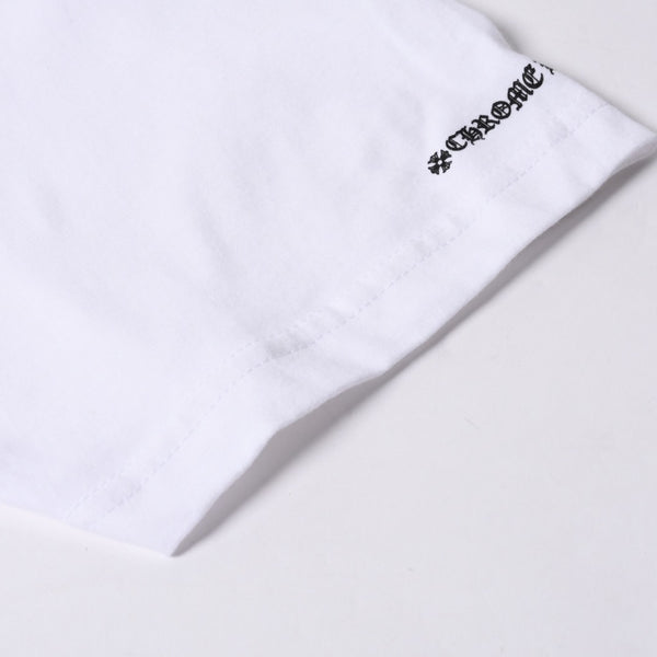 新品未使用品 CHROME HEARTS クロムハーツ 半袖Tシャツ バックスクロールロゴプリント サイズL ホワイト 中古 4a001381