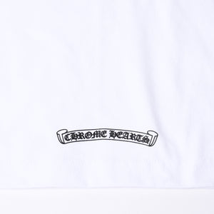 新品未使用品 CHROME HEARTS クロムハーツ 半袖Tシャツ バックスクロールロゴプリント サイズL ホワイト 中古 4a001381