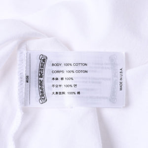 新品未使用品 CHROME HEARTS クロムハーツ 半袖Tシャツ バックスクロールロゴプリント サイズL ホワイト 中古 4a001381