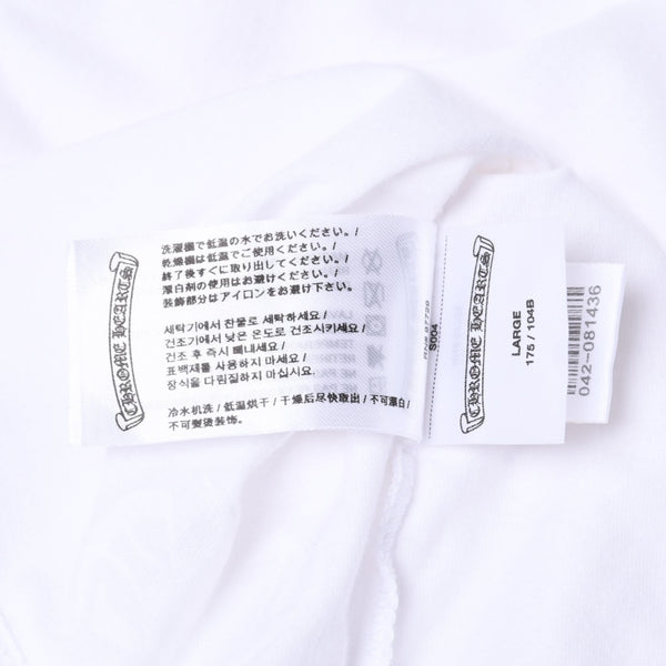 新品未使用品 CHROME HEARTS クロムハーツ 半袖Tシャツ バックスクロールロゴプリント サイズL ホワイト 中古 4a001381