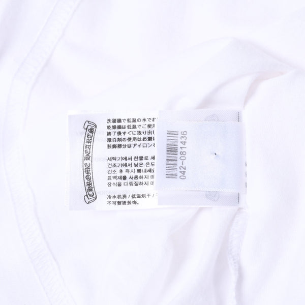新品未使用品 CHROME HEARTS クロムハーツ 半袖Tシャツ バックスクロールロゴプリント サイズL ホワイト 中古 4a001381