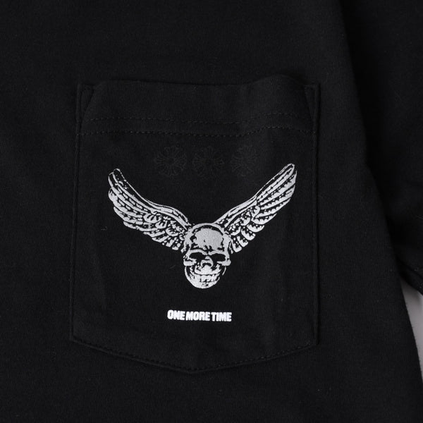 New and unused CHROME HEARTS × YUNGBLUD × Aerosmith × Joefoti Black short sleeve T-shirt Used 4a001382