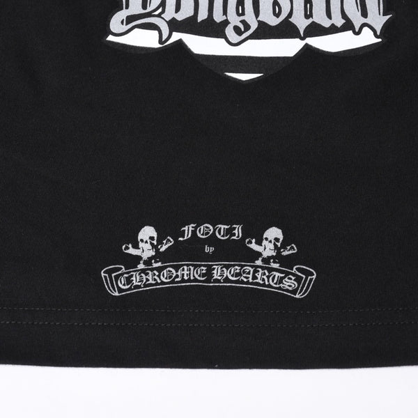 New and unused CHROME HEARTS × YUNGBLUD × Aerosmith × Joefoti Black short sleeve T-shirt Used 4a001382