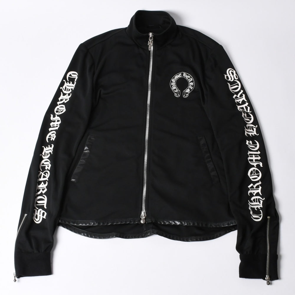 クロムハーツ CHROME HEARTS トラックジャケット オールドイングリッシュ ダブルジップ ブラック 黒 Sサイズ 美品中古 4a001419