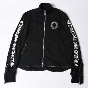 クロムハーツ CHROME HEARTS トラックジャケット オールドイングリッシュ ダブルジップ ブラック 黒 Sサイズ 美品中古 4a001419