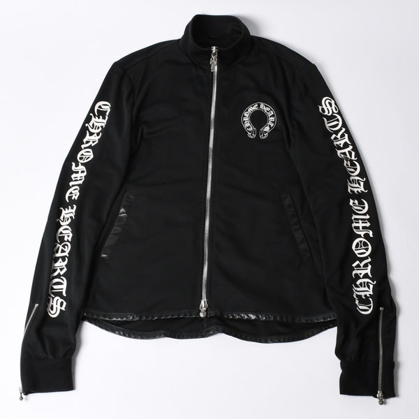 クロムハーツ CHROME HEARTS トラックジャケット オールドイングリッシュ ダブルジップ ブラック 黒 Sサイズ 美品中古 4a001419