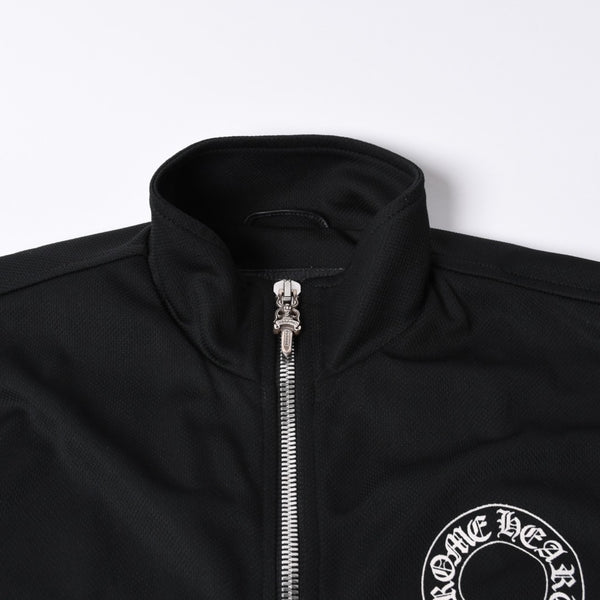 クロムハーツ CHROME HEARTS トラックジャケット オールドイングリッシュ ダブルジップ ブラック 黒 Sサイズ 美品中古 4a001419