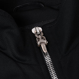 クロムハーツ CHROME HEARTS トラックジャケット オールドイングリッシュ ダブルジップ ブラック 黒 Sサイズ 美品中古 4a001419