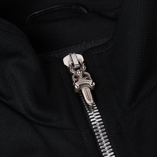 クロムハーツ CHROME HEARTS トラックジャケット オールドイングリッシュ ダブルジップ ブラック 黒 Sサイズ 美品中古 4a001419