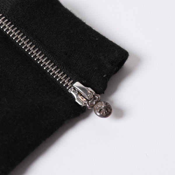 クロムハーツ CHROME HEARTS トラックジャケット オールドイングリッシュ ダブルジップ ブラック 黒 Sサイズ 美品中古 4a001419