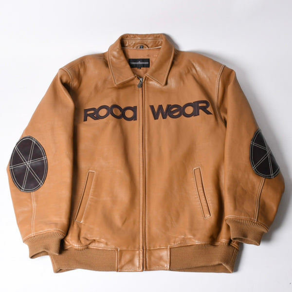 RocaweaR ロカウェア レザージャケット Over size leather blouson Brown ブラウン XLサイズ 美品 中古 4a00369