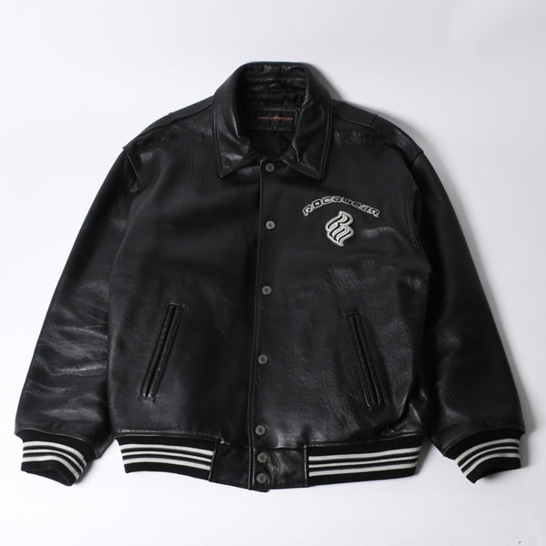 RocaweaR Rocawea Leather Jacket Jay-Z Black Leather Polyester Size XL Antique Silver Hardware Good Condition Used 4a001421