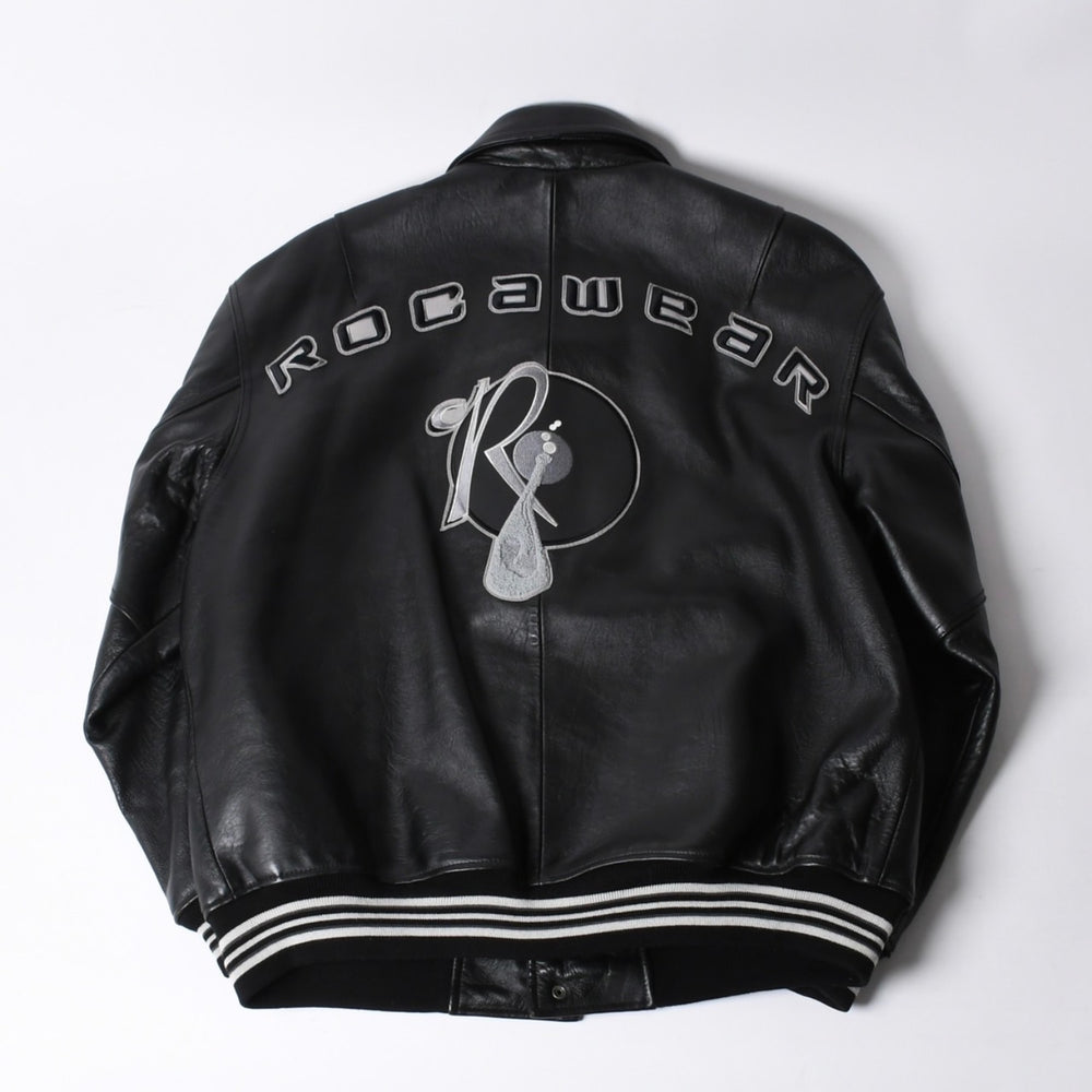 RocaweaR ロカウェア レザージャケット Jay-Z ブラック レザー ポリエステル サイズXL アンティークシルバー金具 美品 中古 4a001421