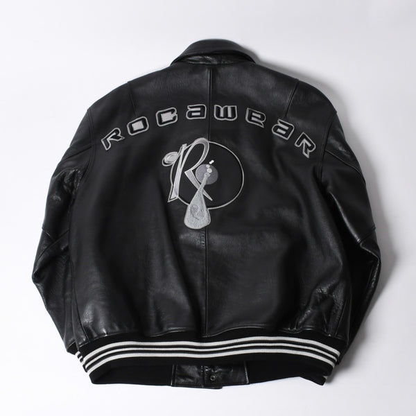 RocaweaR Rocawea Leather Jacket Jay-Z Black Leather Polyester Size XL Antique Silver Hardware Good Condition Used 4a001421
