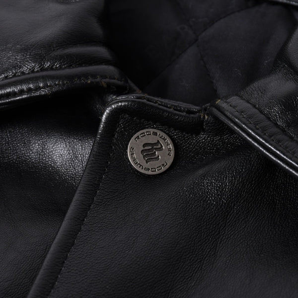 RocaweaR Rocawea Leather Jacket Jay-Z Black Leather Polyester Size XL Antique Silver Hardware Good Condition Used 4a001421