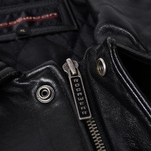 RocaweaR Rocawea Leather Jacket Jay-Z Black Leather Polyester Size XL Antique Silver Hardware Good Condition Used 4a001421