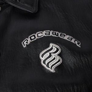 RocaweaR Rocawea Leather Jacket Jay-Z Black Leather Polyester Size XL Antique Silver Hardware Good Condition Used 4a001421