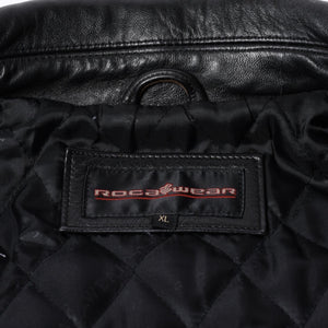 RocaweaR Rocawea Leather Jacket Jay-Z Black Leather Polyester Size XL Antique Silver Hardware Good Condition Used 4a001421