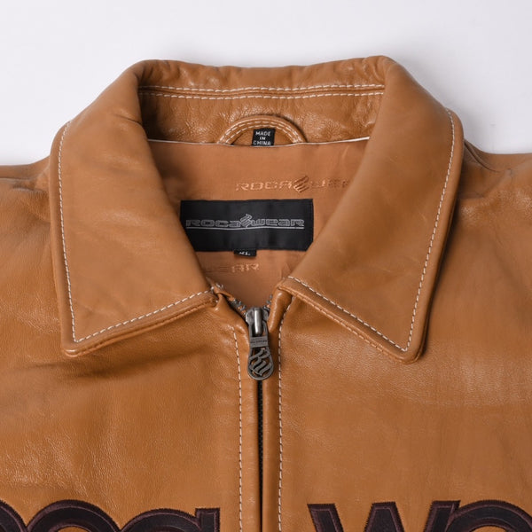 RocaweaR ロカウェア レザージャケット Over size leather blouson Brown ブラウン XLサイズ 美品 中古 4a00369