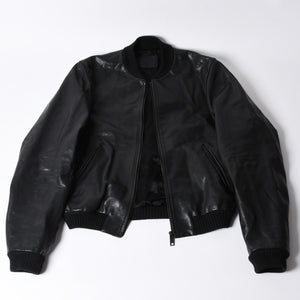 PRADA プラダ Black ブラック Leather Jacket レザージャケット Size50 サイズ50 CN 180/100 A 美品 中古 4a000484