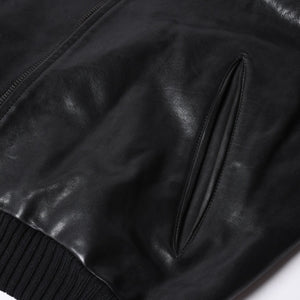 PRADA プラダ Black ブラック Leather Jacket レザージャケット Size50 サイズ50 CN 180/100 A 美品 中古 4a000484