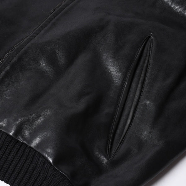 PRADA プラダ Black ブラック Leather Jacket レザージャケット Size50 サイズ50 CN 180/100 A 美品 中古 4a000484